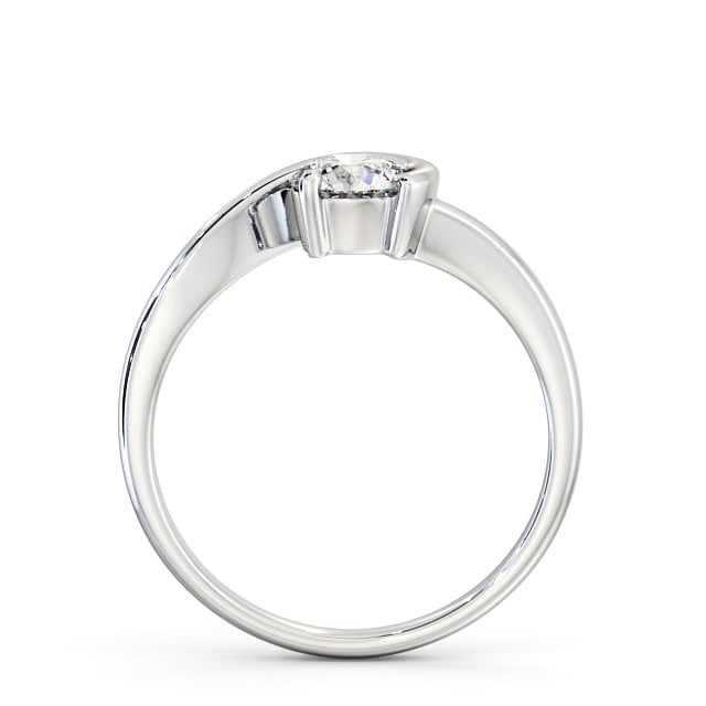 Round Diamond Engagement Ring 18K White Gold Solitaire - Duvile ENRD139_WG_UP