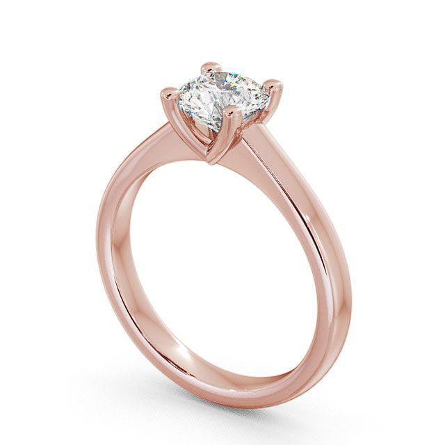 Round Diamond Engagement Ring 9K Rose Gold Solitaire - Calgary ENRD13_RG_SIDE
