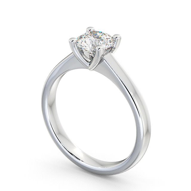 Round Diamond Engagement Ring Platinum Solitaire - Calgary ENRD13_WG_SIDE