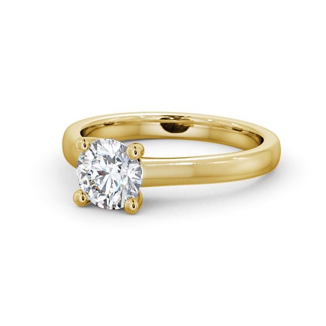 Round Diamond Engagement Ring 9K Yellow Gold Solitaire - Calgary ENRD13_YG_FLAT