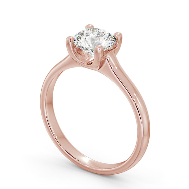 Round Diamond Engagement Ring 18K Rose Gold Solitaire - Ivama ENRD140_RG_SIDE