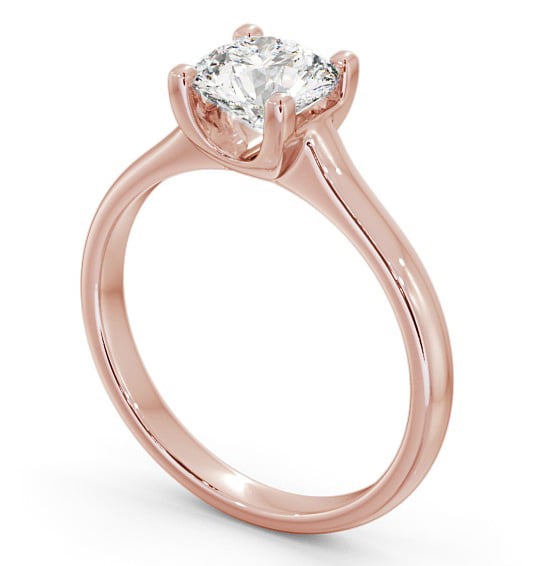 Round Diamond Contemporary Style Engagement Ring 18K Rose Gold Solitaire ENRD140_RG_THUMB1