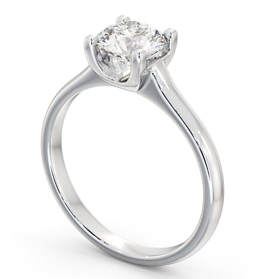 Round Diamond Contemporary Style Engagement Ring 18K White Gold Solitaire ENRD140_WG_THUMB1
