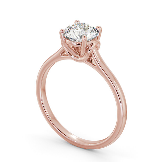 Round Diamond Engagement Ring 9K Rose Gold Solitaire - Legar ENRD141_RG_SIDE