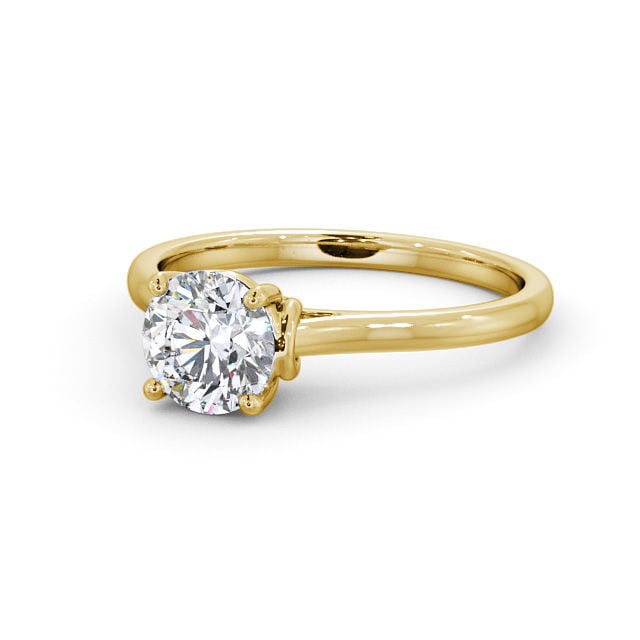 Round Diamond Engagement Ring 9K Yellow Gold Solitaire - Legar ENRD141_YG_FLAT