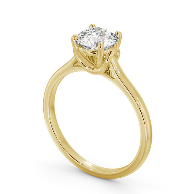 Round Diamond Engagement Ring 18K Yellow Gold Solitaire - Legar ENRD141_YG_SIDE