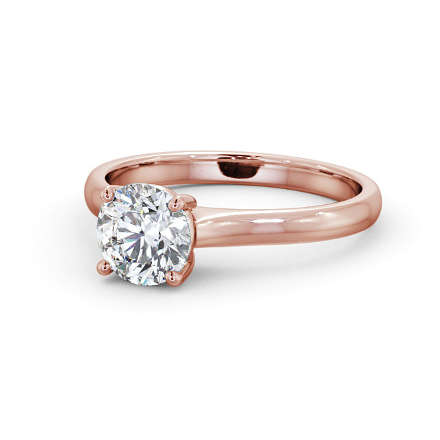 Round Diamond Engagement Ring 9K Rose Gold Solitaire - Mirella ENRD142_RG_FLAT