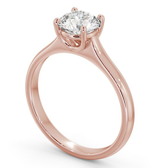 Round Diamond Subtle Style Engagement Ring 18K Rose Gold Solitaire ENRD142_RG_THUMB1