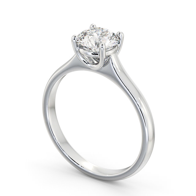 Round Diamond Engagement Ring Palladium Solitaire - Mirella ENRD142_WG_SIDE
