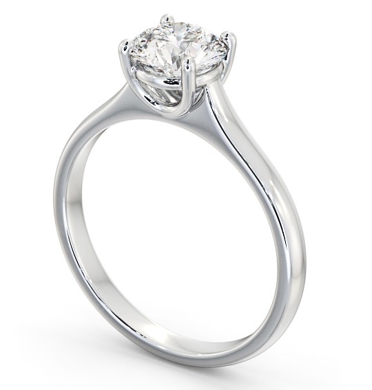 Round Diamond Subtle Style Engagement Ring 9K White Gold Solitaire ENRD142_WG_THUMB1