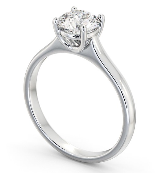 Round Diamond Subtle Style Engagement Ring Platinum Solitaire ENRD142_WG_THUMB1