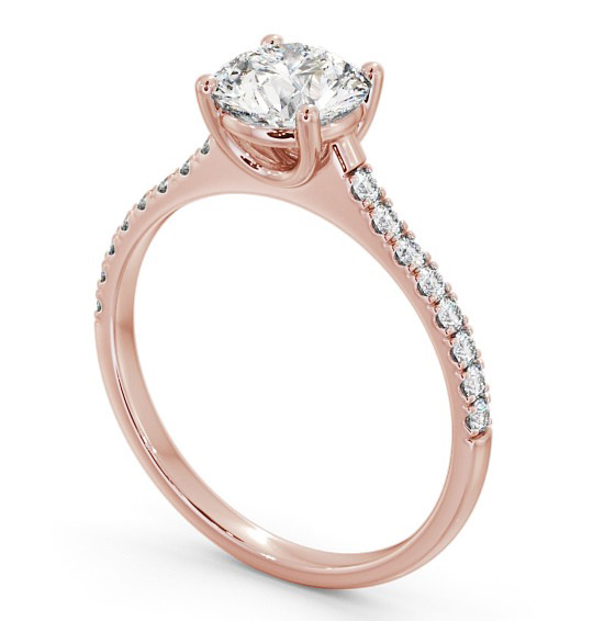  Round Diamond Engagement Ring 18K Rose Gold Solitaire With Side Stones - Rosabel ENRD142S_RG_THUMB1 