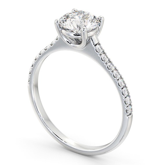  Round Diamond Engagement Ring Palladium Solitaire With Side Stones - Rosabel ENRD142S_WG_THUMB1 