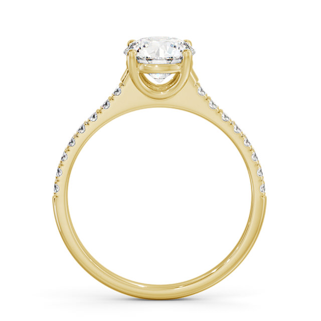 Round Diamond Engagement Ring 18K Yellow Gold Solitaire With Side Stones - Rosabel ENRD142S_YG_UP