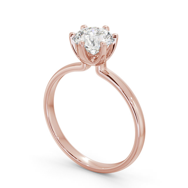 Round Diamond Engagement Ring 18K Rose Gold Solitaire - Selka ENRD143_RG_SIDE