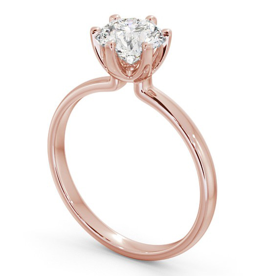 Round Diamond 6 Prong Engagement Ring 18K Rose Gold Solitaire ENRD143_RG_THUMB1 