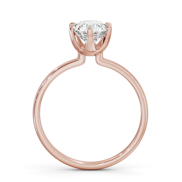 Round Diamond Engagement Ring 9K Rose Gold Solitaire - Selka ENRD143_RG_UP