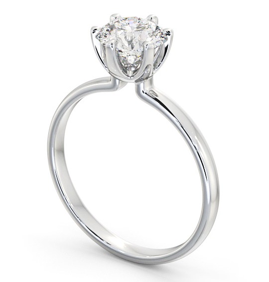 Round Diamond 6 Prong Engagement Ring Platinum Solitaire ENRD143_WG_THUMB1