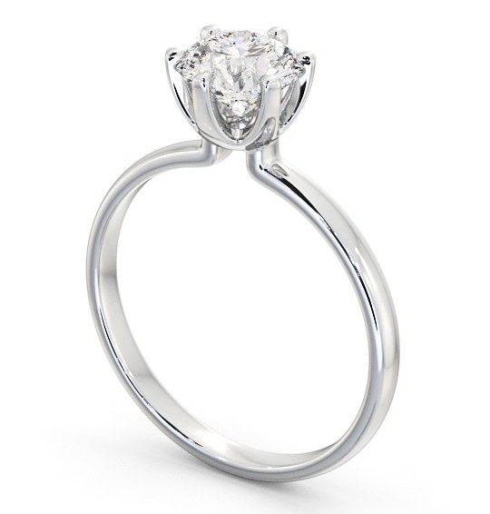 Round Diamond 6 Prong Engagement Ring Platinum Solitaire ENRD143_WG_THUMB1 