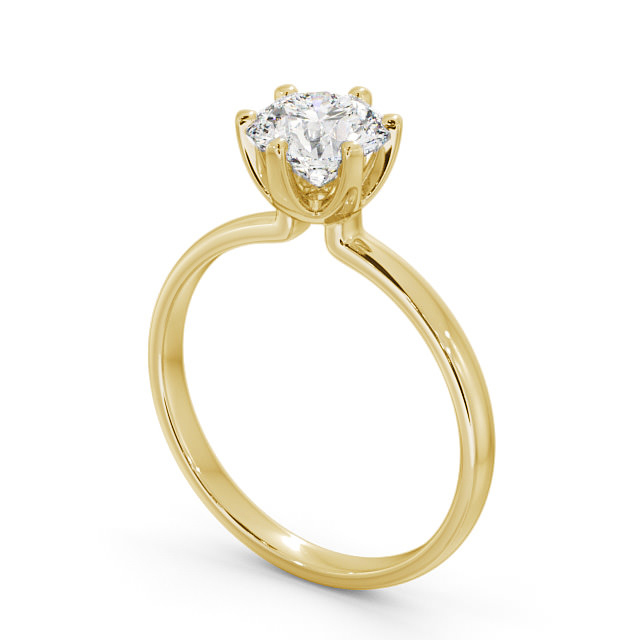 Round Diamond Engagement Ring 9K Yellow Gold Solitaire - Selka ENRD143_YG_SIDE