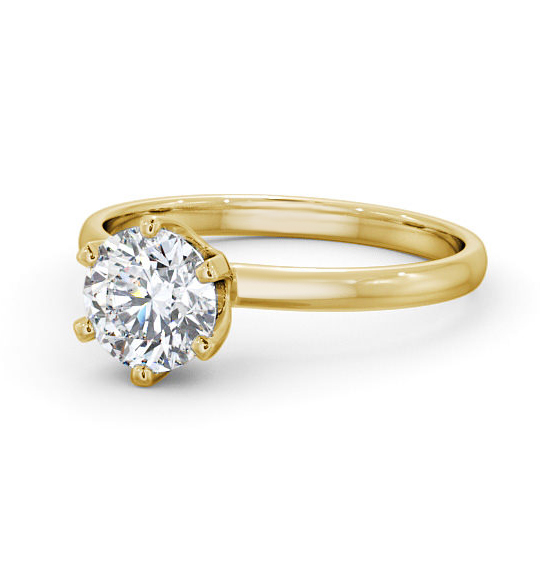 Selka Round Diamond Engagement Ring Six Claw High Set ENRD143_YG_THUMB2 