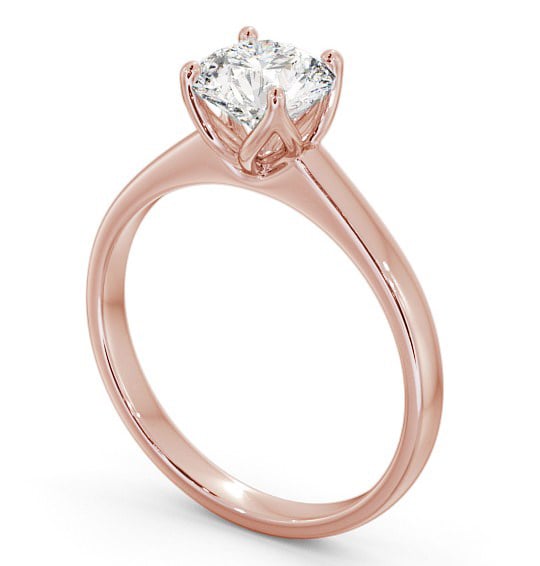 Round Diamond Open Prong Design Engagement Ring 18K Rose Gold Solitaire ENRD144_RG_THUMB1