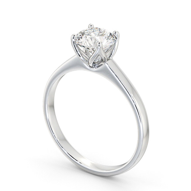 Round Diamond Engagement Ring Platinum Solitaire - Beulah ENRD144_WG_SIDE