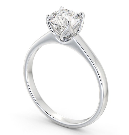 Round Diamond Open Prong Design Engagement Ring Platinum Solitaire ENRD144_WG_THUMB1