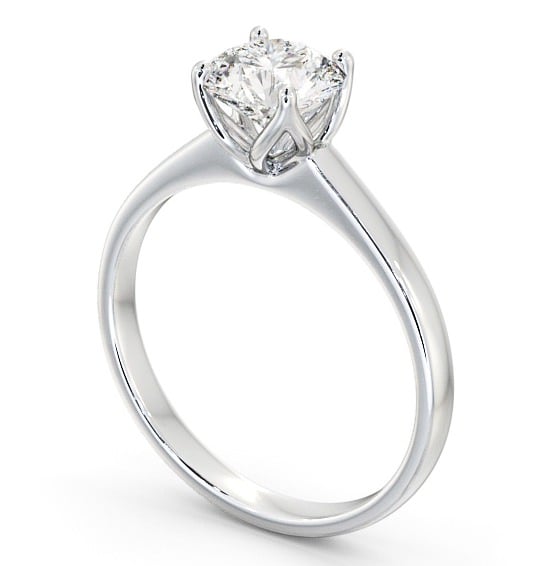 Round Diamond Open Prong Design Engagement Ring Platinum Solitaire ENRD144_WG_THUMB1 