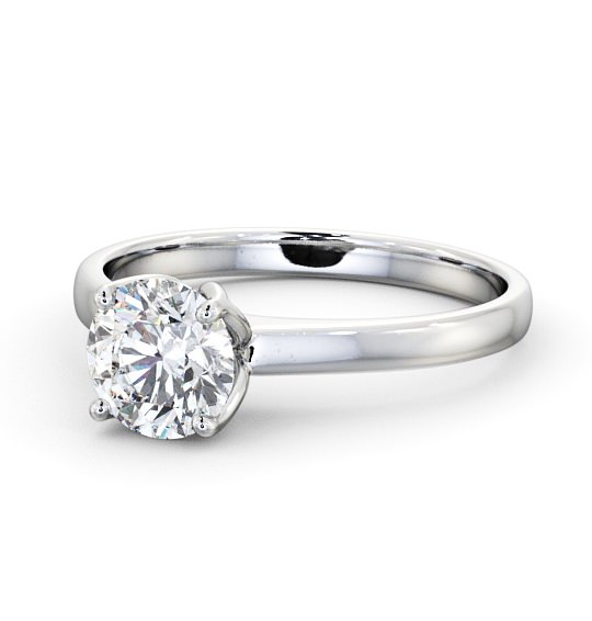 Round Diamond Open Prong Design Engagement Ring 18K White Gold Solitaire ENRD144_WG_THUMB2 