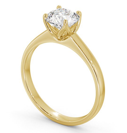 Round Diamond Open Prong Design Engagement Ring 18K Yellow Gold Solitaire ENRD144_YG_THUMB1 
