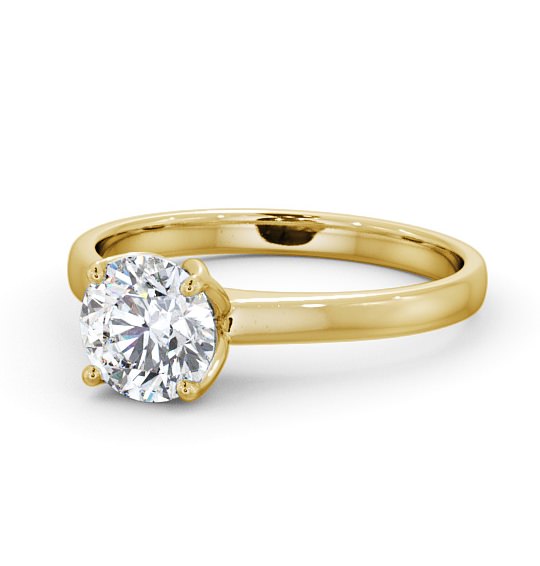 Round Diamond Open Prong Design Engagement Ring 18K Yellow Gold Solitaire ENRD144_YG_THUMB2 