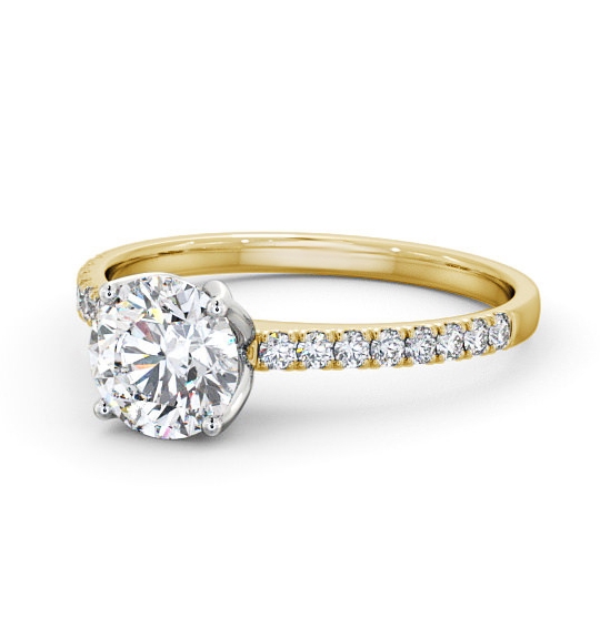 Fulvia Round Diamond Engagement Ring Side Stones Basket Setting ENRD144S_YWG_THUMB2 