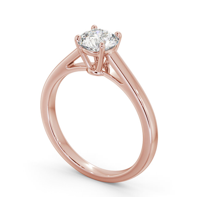 Round Diamond Engagement Ring 9K Rose Gold Solitaire - Kendal ENRD145_RG_SIDE