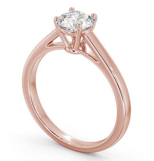 Round Diamond Elevated Setting Engagement Ring 18K Rose Gold Solitaire ENRD145_RG_THUMB1