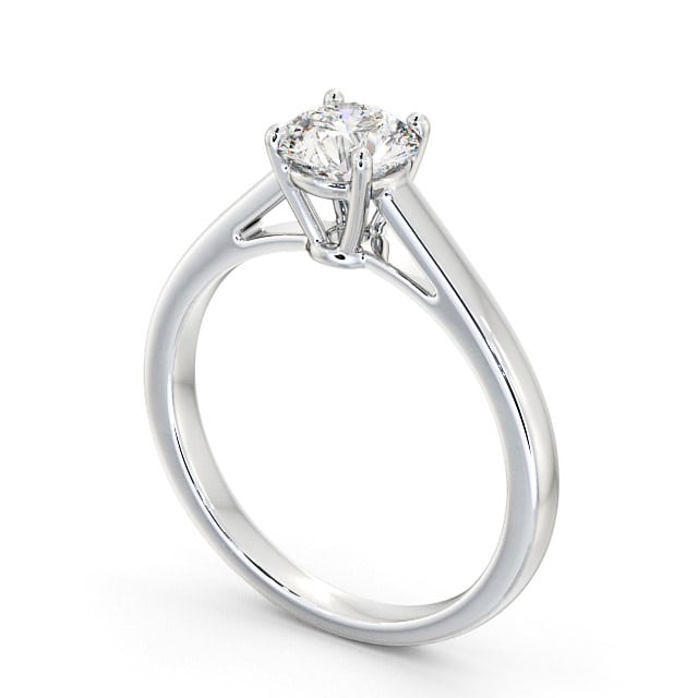 Round Diamond Engagement Ring 18K White Gold Solitaire - Kendal ENRD145_WG_SIDE