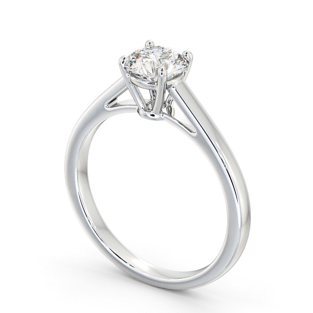 Round Diamond Engagement Ring Platinum Solitaire - Kendal ENRD145_WG_SIDE