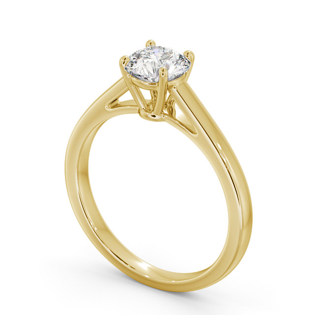 Round Diamond Engagement Ring 18K Yellow Gold Solitaire - Kendal ENRD145_YG_SIDE