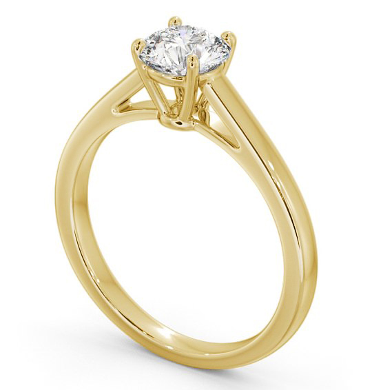 Round Diamond Elevated Setting Engagement Ring 18K Yellow Gold Solitaire ENRD145_YG_THUMB1 