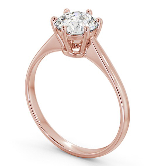Round Diamond Classic 6 Prong Engagement Ring 9K Rose Gold Solitaire ENRD146_RG_THUMB1