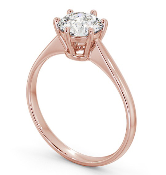 Round Diamond Classic 6 Prong Engagement Ring 18K Rose Gold Solitaire ENRD146_RG_THUMB1 