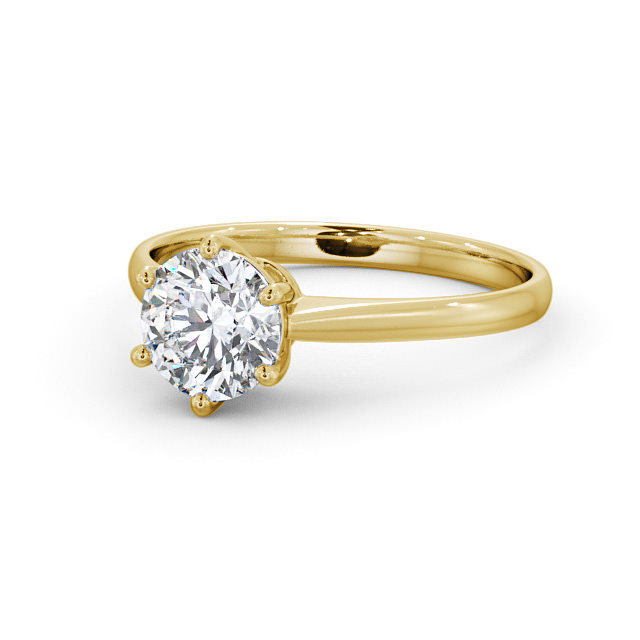Round Diamond Engagement Ring 9K Yellow Gold Solitaire - Lucilla ENRD146_YG_FLAT