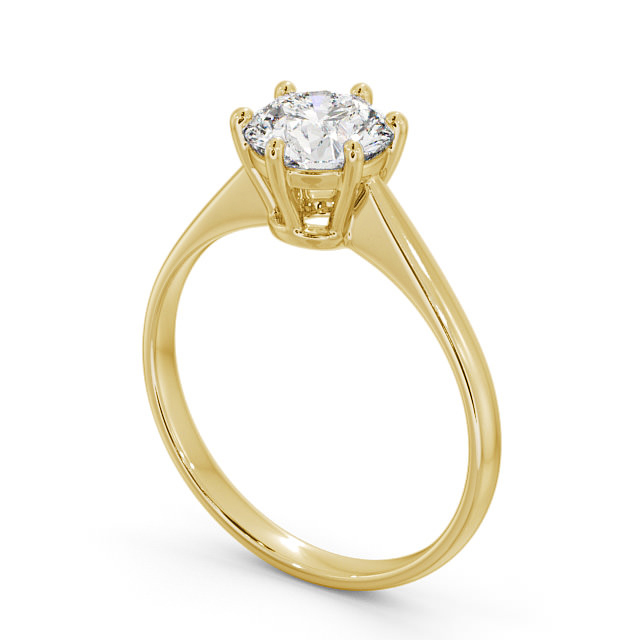Round Diamond Engagement Ring 9K Yellow Gold Solitaire - Lucilla ENRD146_YG_SIDE