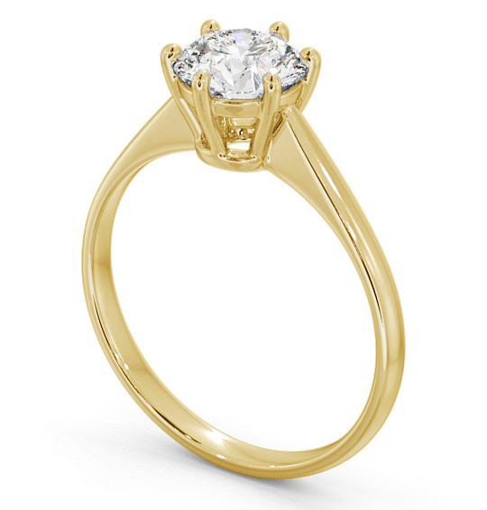 Round Diamond Classic 6 Prong Engagement Ring 9K Yellow Gold Solitaire ENRD146_YG_THUMB1