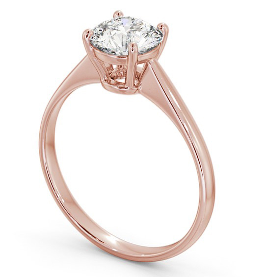 Round Diamond Slender Band Engagement Ring 9K Rose Gold Solitaire ENRD147_RG_THUMB1