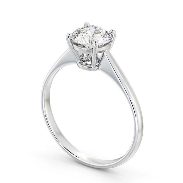 Round Diamond Engagement Ring 9K White Gold Solitaire - Olivia ENRD147_WG_SIDE