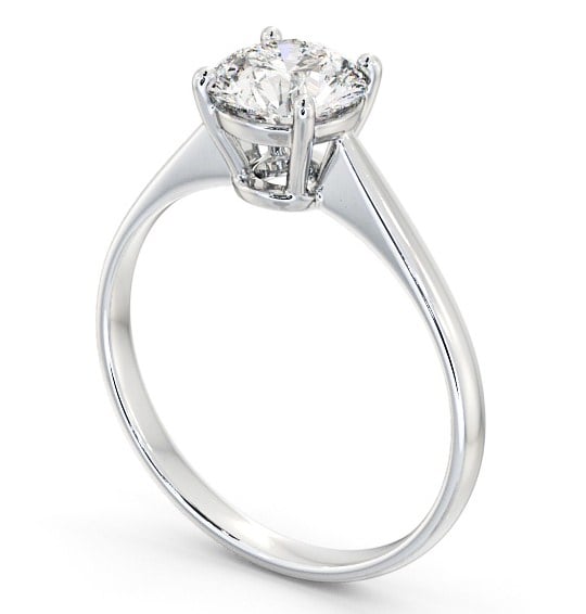 Round Diamond Engagement Ring Platinum Solitaire - Olivia ENRD147_WG_THUMB1