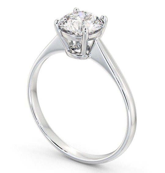 Round Diamond Slender Band Engagement Ring 9K White Gold Solitaire ENRD147_WG_THUMB1