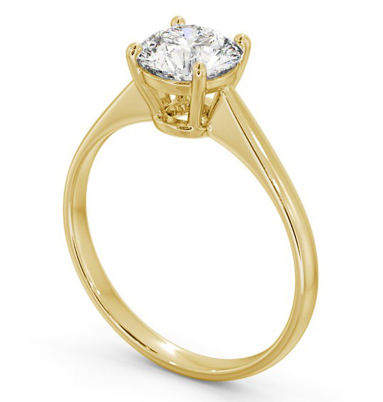 Round Diamond Slender Band Engagement Ring 18K Yellow Gold Solitaire ENRD147_YG_THUMB1