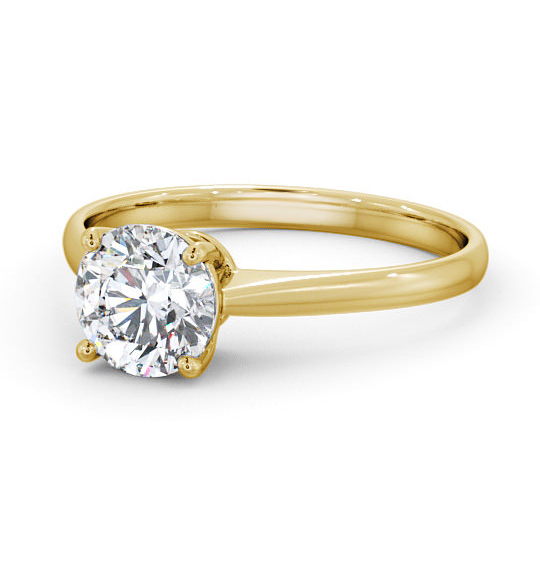 Olivia Round Diamond Engagement Ring Four Claw ENRD147_YG_THUMB2 